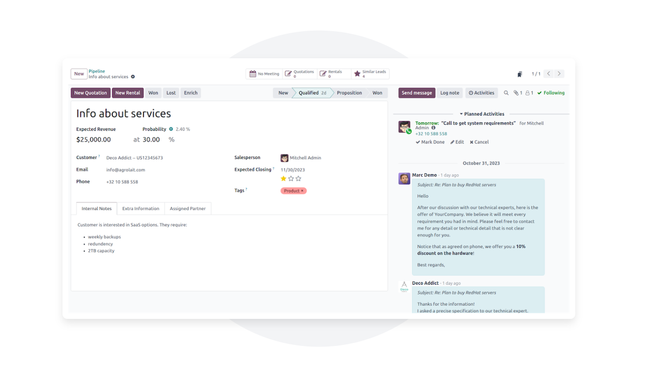 إدارة العملاء والمبيعات CRM